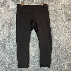 Lululemon Capri Leggings Womens 6 Black 22" Inseam Crop Yoga Athleisure Gym Work